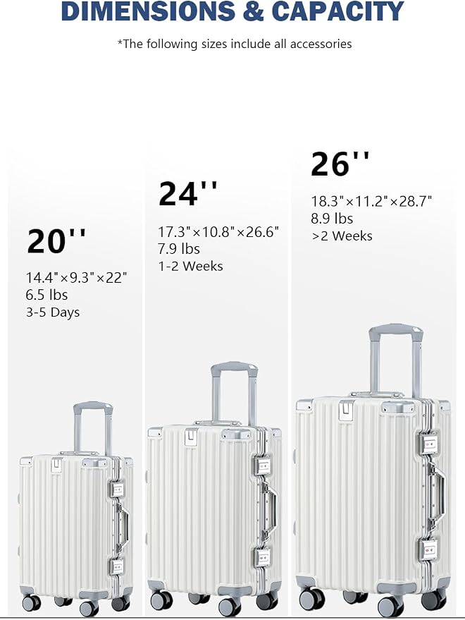HotWay 24 Inch Aluminum Frame Luggage - Image 3
