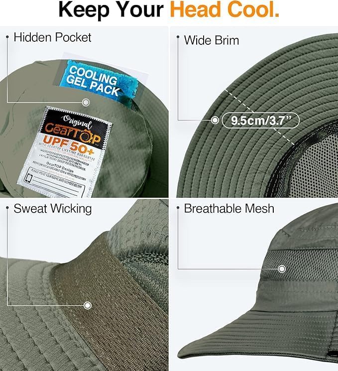 GearTOP Safari Sun Hat for Men and Sun Hats for Women UV Protection UPF 50+ - Image 3