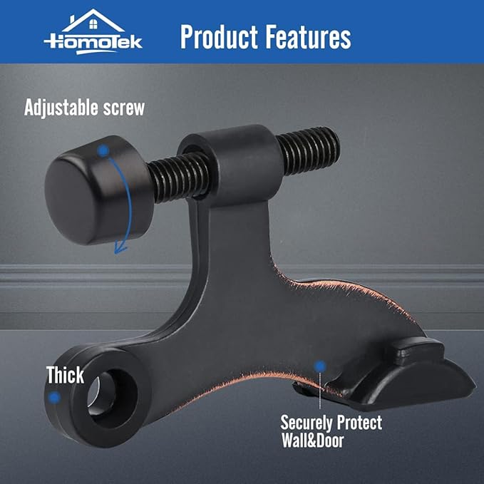 HOMOTEK 36 Pack Hinge Pin Oil Rubbed Bronze Door Stopper, Adjustable Deluxe - Image 2
