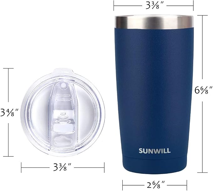 SUNWILL Travel Coffee Mug with Lid, 20 oz Tumbler Set of 2, Insulated Stainless - Image 3