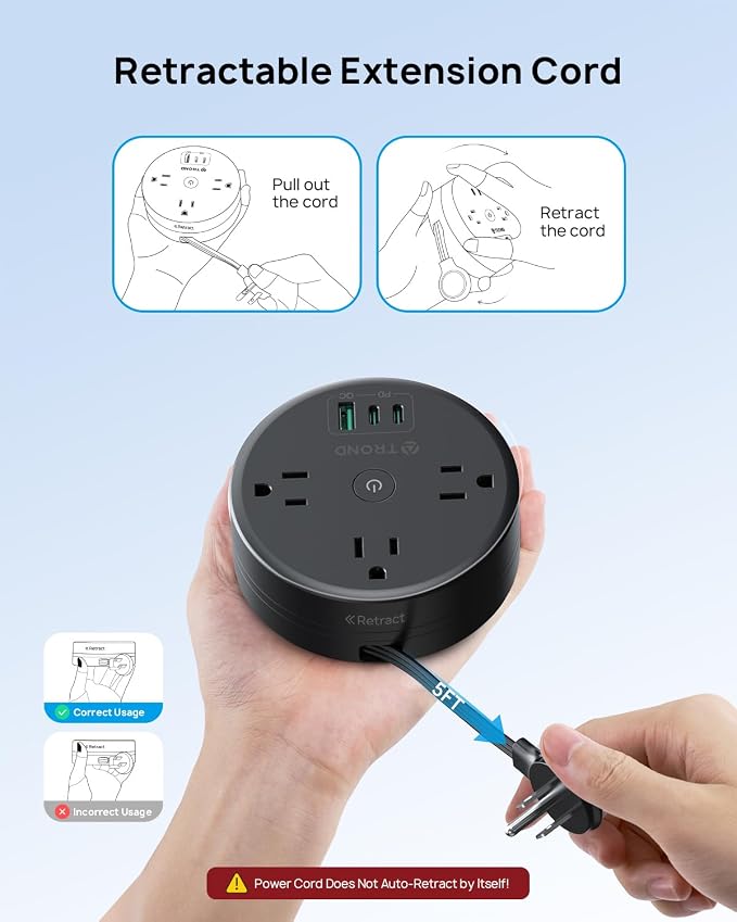 TROND 20W USB C Travel Power Strip - Image 3