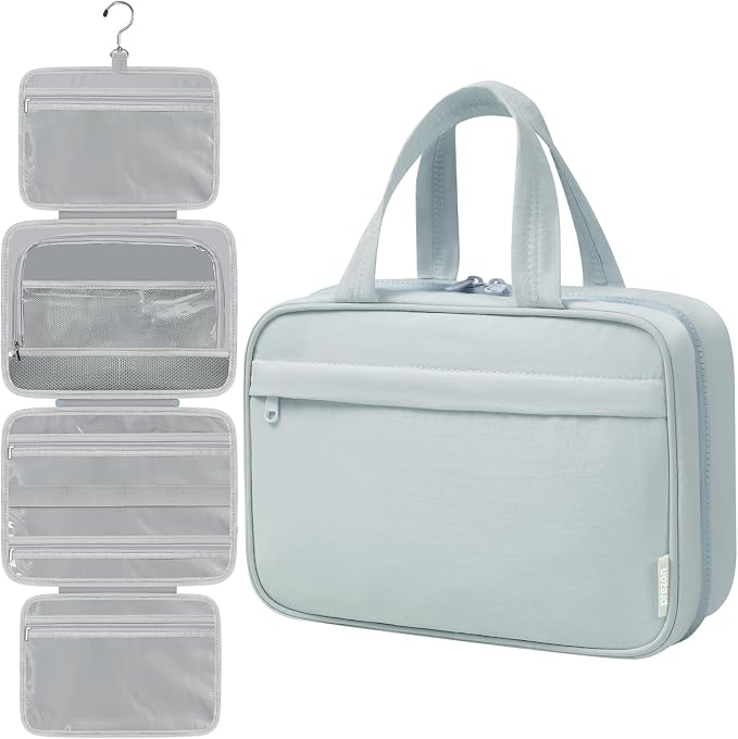 Toiletry Bag For women, Portable Hanging Organizer, 4 Leakproof Compartment for by PREZON