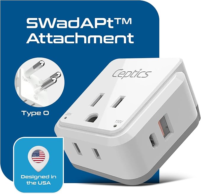Ceptics Thailand Travel Adapter Set, PAK KIT 20W PD & QC, Type O - Image 4