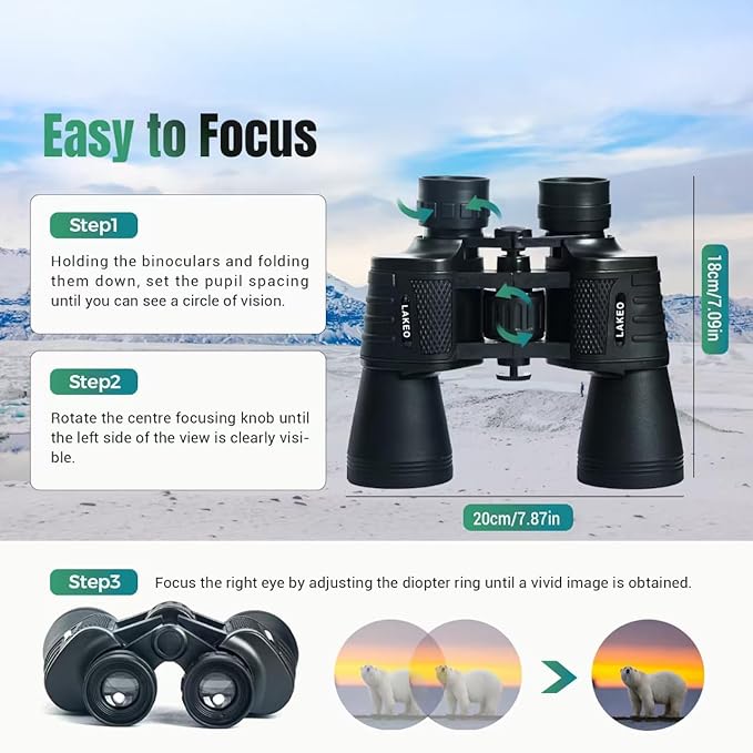 30x50 High Powered Binoculars for Adults, Waterproof Compact Binoculars - Image 2