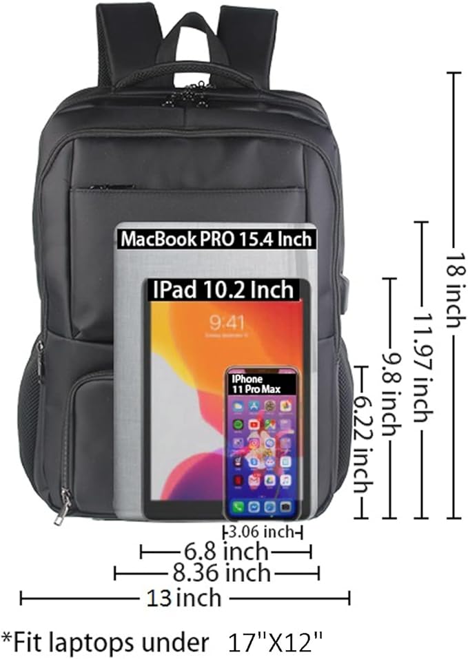 Laptop Backpack Fits 17 Inch Computer, Bussiness Travel Backpack - Image 4