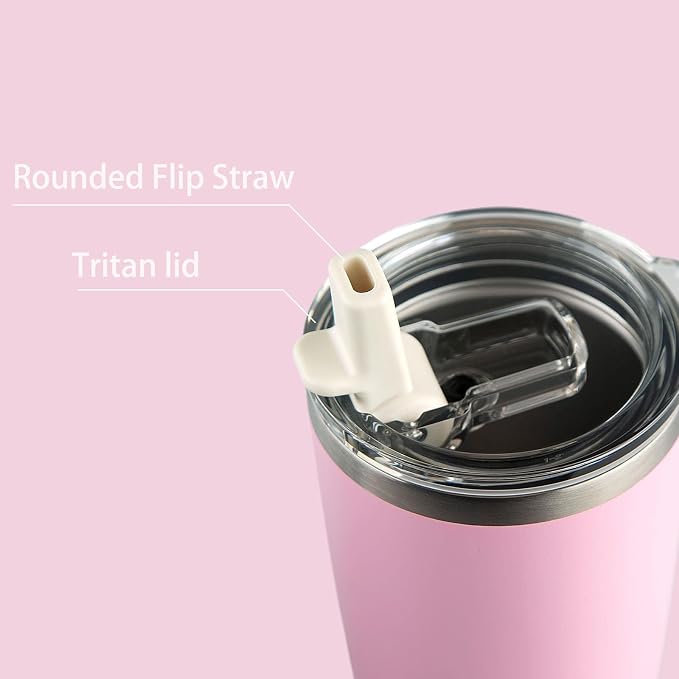Light Pink 20 oz Stainless Steel Vacuum Insulated Tumbler - Image 6