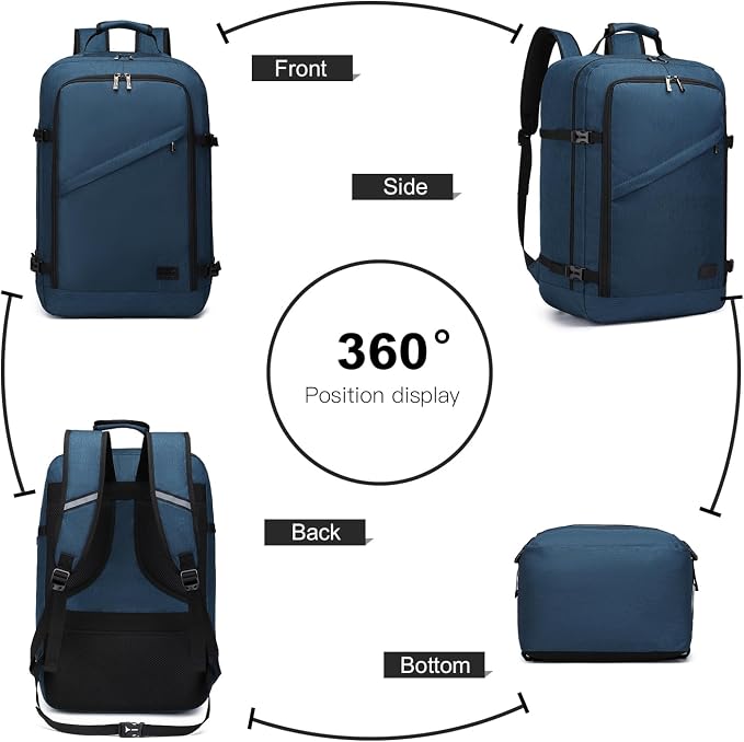 Kono Carry on Backpack, Waterproof Lightweight Daypack - Image 6