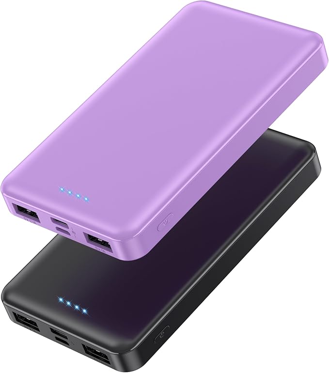 Portable Charger Power Bank 10000mAh, Ultra Slim Compact External Battery Pack by AONIMI