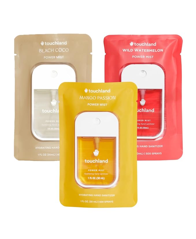 Touchland Power Mist Hydrating Hand Sanitizer Spray, TROPICAL Trio Set by Touchland