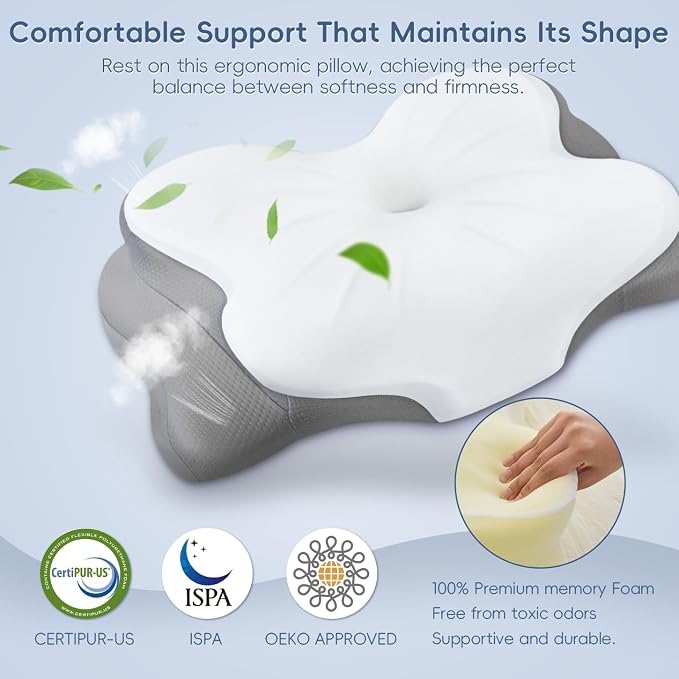 Cervical Neck Pillow, Ergonomic Memory Foam Pillows - Image 8