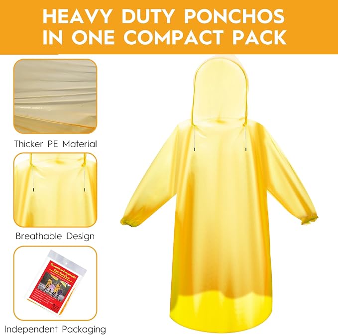 Bruvoalon 6 & 20 Pack Disposable Rain Ponchos - Image 2
