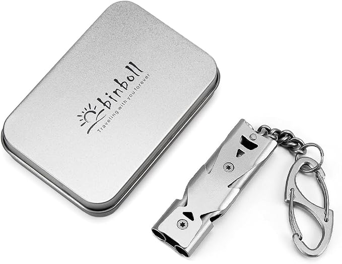 Whistle Emergency Whistles Keychain Rape Whistle Stainless Steel High Decibel - Image 3