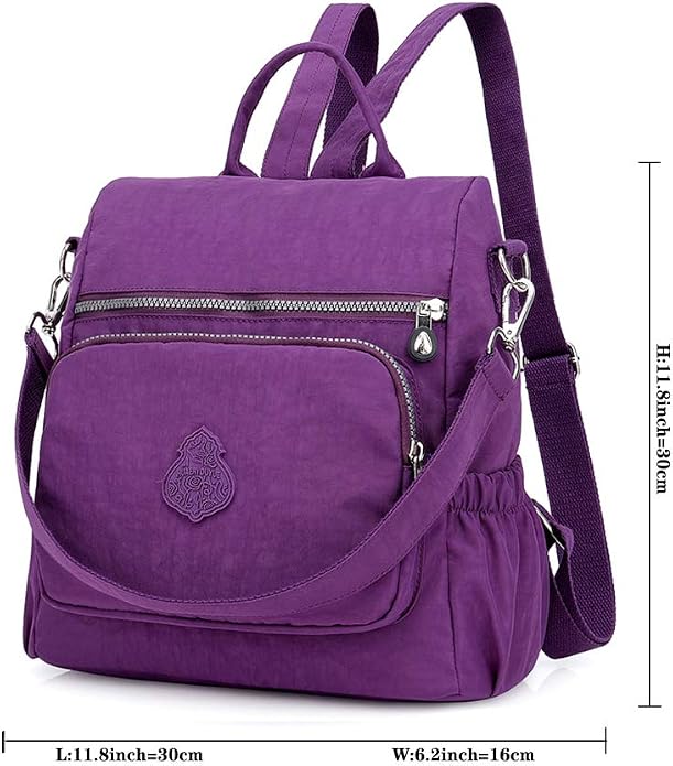 MINTEGRA Women Shoulder Backpack Multi-Pocket Nylon Purse Large Capacity - Image 7