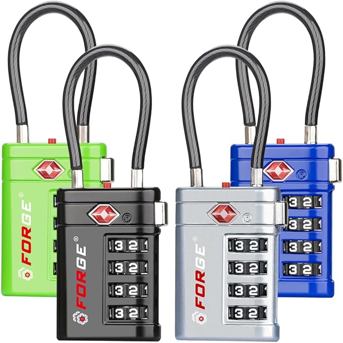 Forge TSA Approved Luggage Locks 4 Digit Combination TSA Travel Locks by Forge