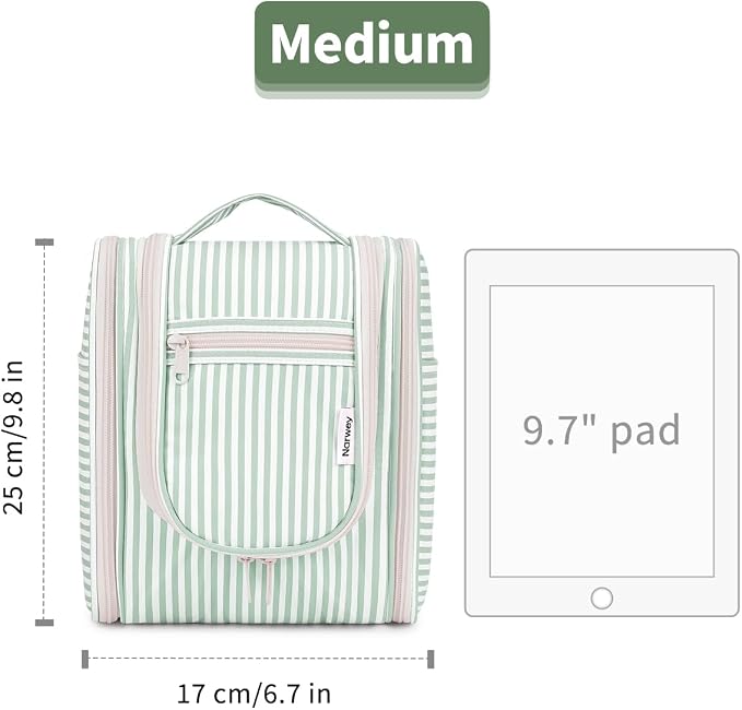 Narwey Small Striped Hanging Travel Toiletry Bag - Image 8