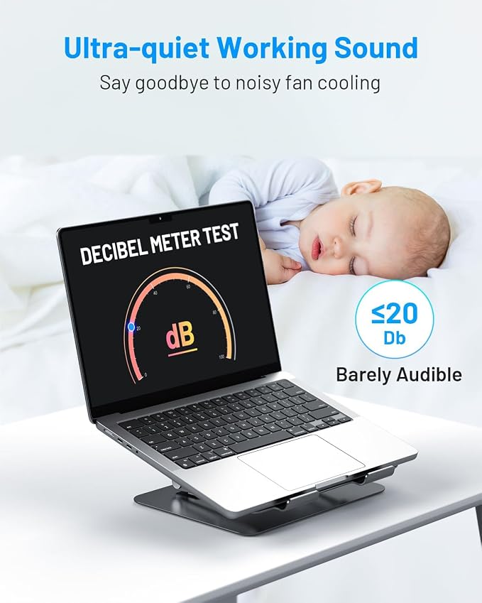 Laptop Cooling Stand with Detachable Thermoelectric Cooler, Adjustable Height & - Image 6