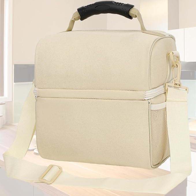 FlowFly Double Layer Cooler Insulated Lunch Bag Adult Lunch Box Large Tote Bag - Image 6