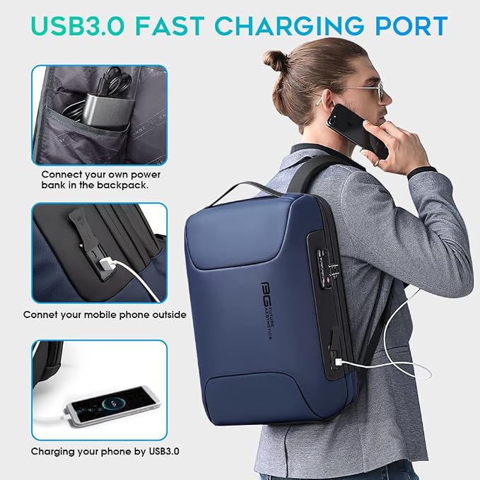 BANGE Anti Theft Business Backpack Fits 15.6 Inch Laptop, Lock Backpack - Image 5