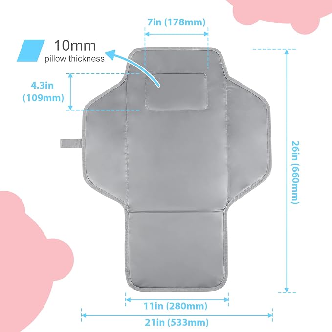 Portable Changing Pad for Baby, Compact Waterproof Diaper Mat - Image 4
