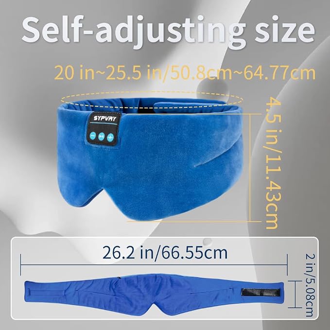 Sleep Mask Bluetooth 5.4 Headphones Soft Wireless Headband Eye Mask Blackout - Image 6