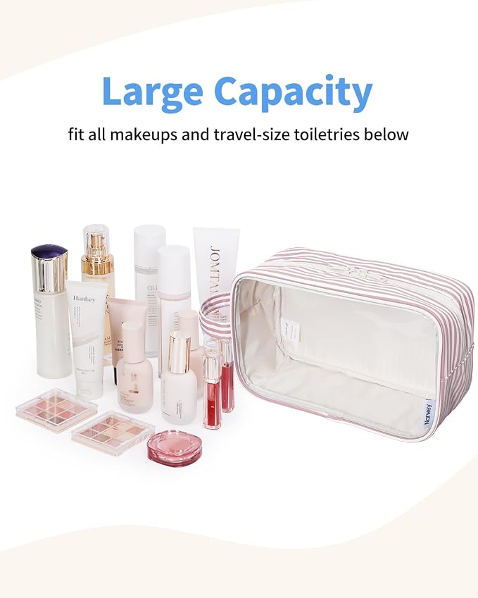 Narwey Clear Toiletry Bags for Traveling Women Men, Make Up Organizer, Skincare - Image 2