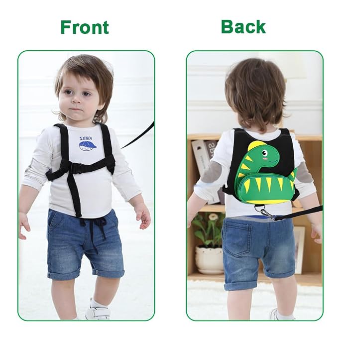 Accmor Toddler Harness Leash + Anti Lost Wrist Link, Cute Dinosaur Kids Harness - Image 8