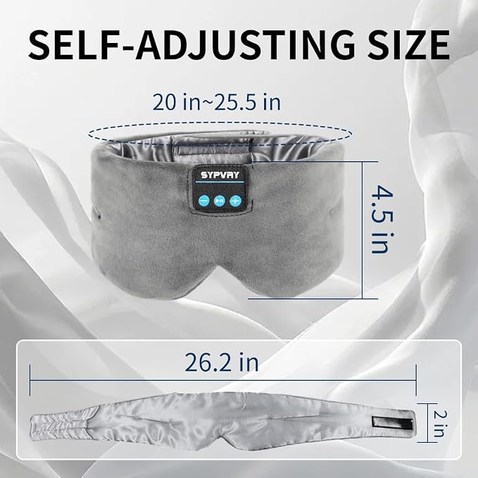Sleep Eye Mask with Bluetooth Headphones, SYPVRY Wireless Headphones Bluetooth - Image 6