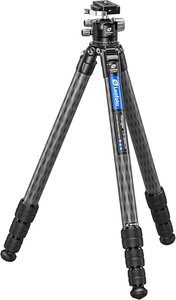 Leofoto Professional Camera Tripod, 4 Leg Sections, 360° Ball Head, Max Load by Leofoto