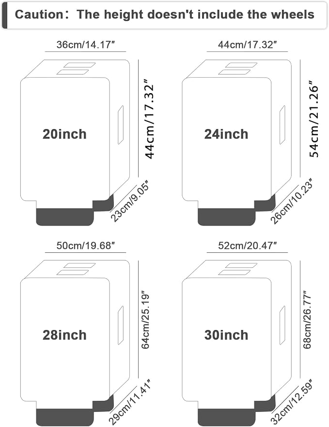 Clear Luggage Cover for 20 inch Suitcase Tsa Approved Thicken PVC Plastic - Image 2