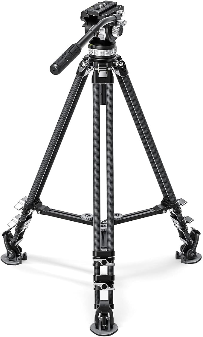 Leofoto LVC-253C+BV-15 King Kong Series Carbon Fiber Dual Leg Video Tripod w by Leofoto