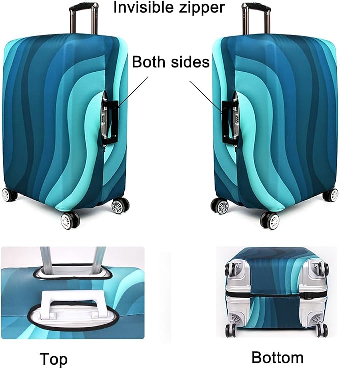 MosaiRudo Thicker Luggage Cover Elastic Suitcase Cover Protector Fits 18-32 - Image 4