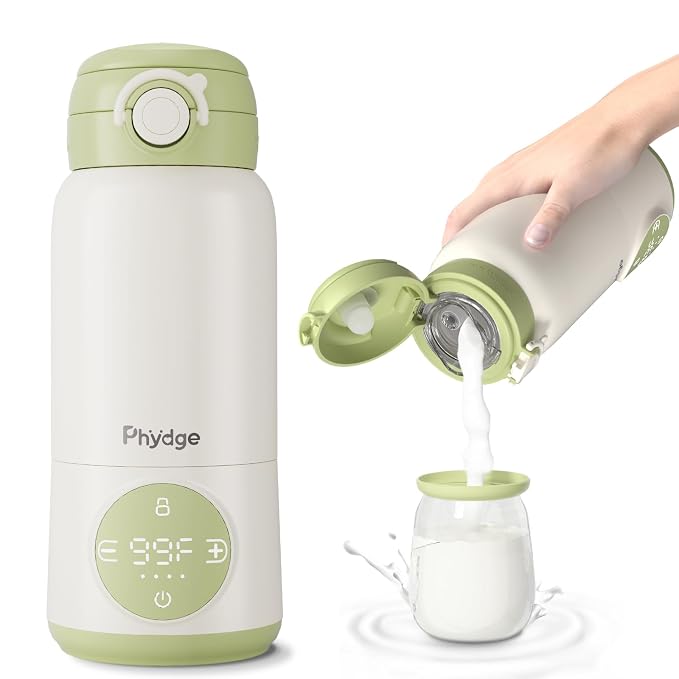 Portable Bottle Warmer for Travel, 15oz Capacity Portable Milk Warmer for Baby by Phydge