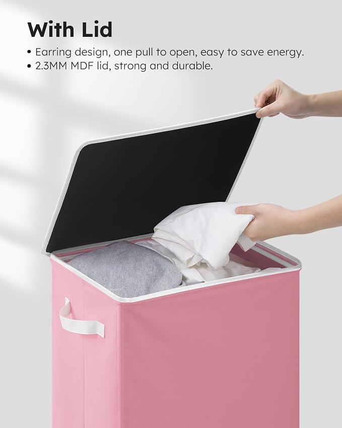SOLEDI Laundry Hamper with Lid 100L Large & Tall Collapsible Laundry Basket - Image 6
