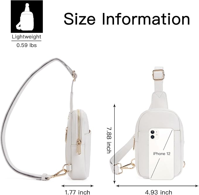 Telena Small Sling Bag for Women Leather Crossbody Fanny Packs Chest Bag for - Image 7