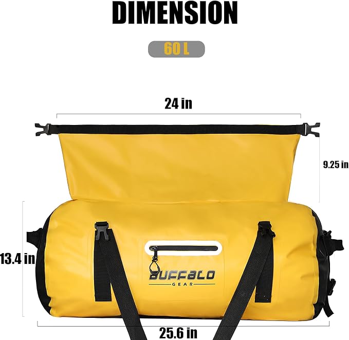 Buffalo Gear Waterproof Duffle Bag 40L 60L 80L Roll-top Dry Bag Heavy Duty - Image 7