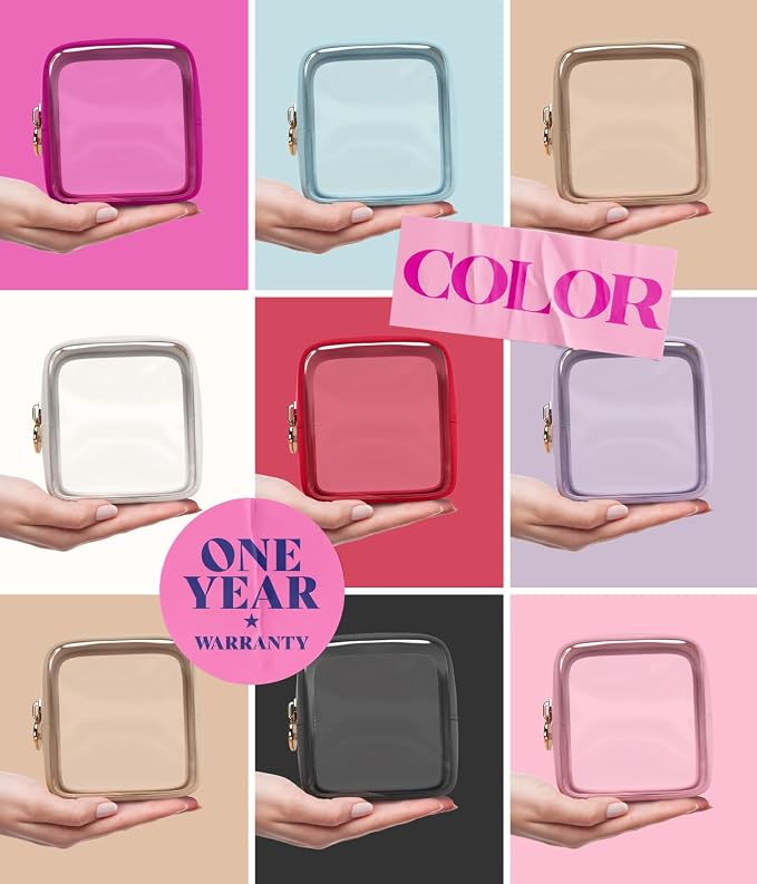 Clear Makeup Bag Zipper Pouch, Transparent Cosmetic Case Organizer, TSA - Image 5