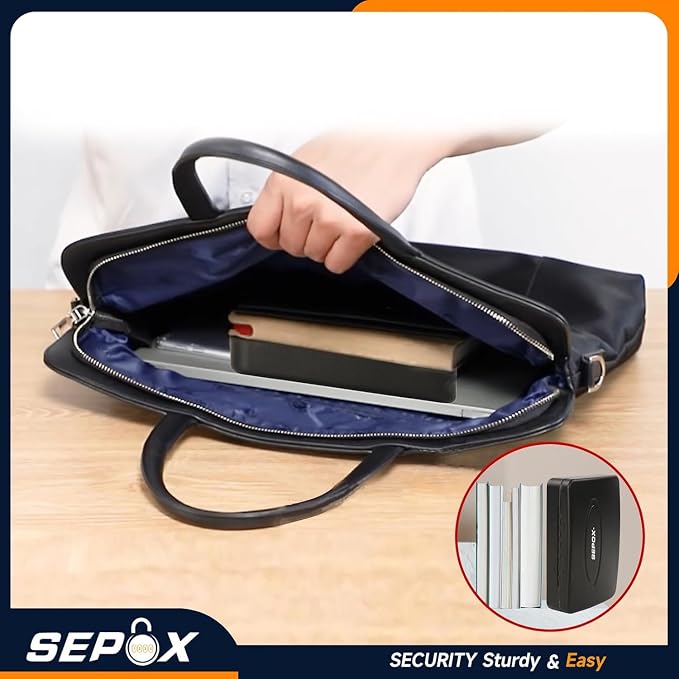 SEPOX® Water/Fire-Resistant Portable Security Case Lock Box Steel, Personal - Image 5
