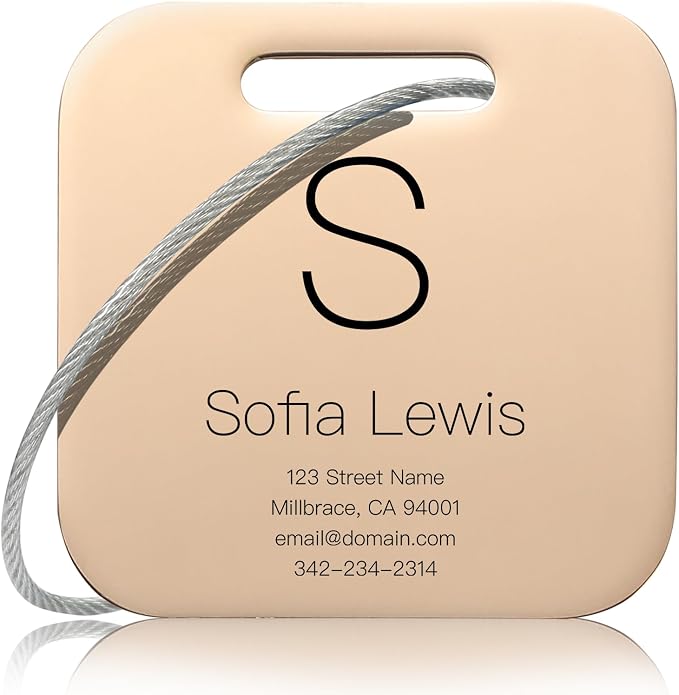 Customized Stainless Steel Luggage Tags: Personalize Your Suitcases, and Bags by Kcule