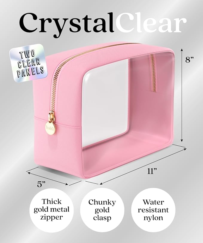 Clear Makeup Bag Zipper Pouch, Transparent Cosmetic Case Organizer, TSA - Image 2