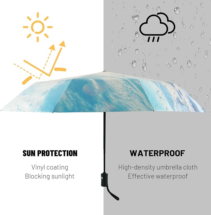 SY COMPACT Travel Umbrella Windproof Automatic Umbrellas Small Compact UV Sun - Image 8