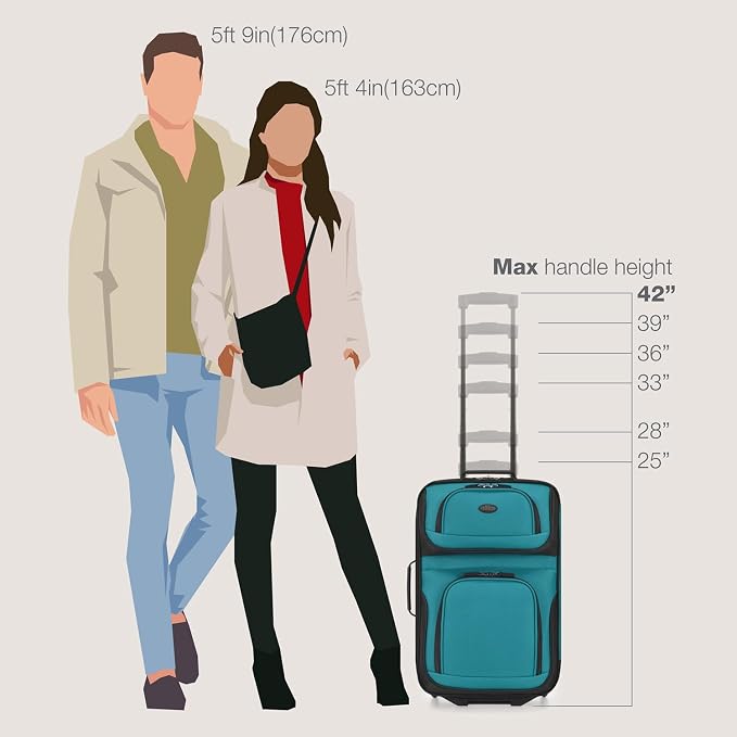 U.S. Traveler Rio Fabric Expandable Carry-on Luggage, Rolling Suitcase - Image 7