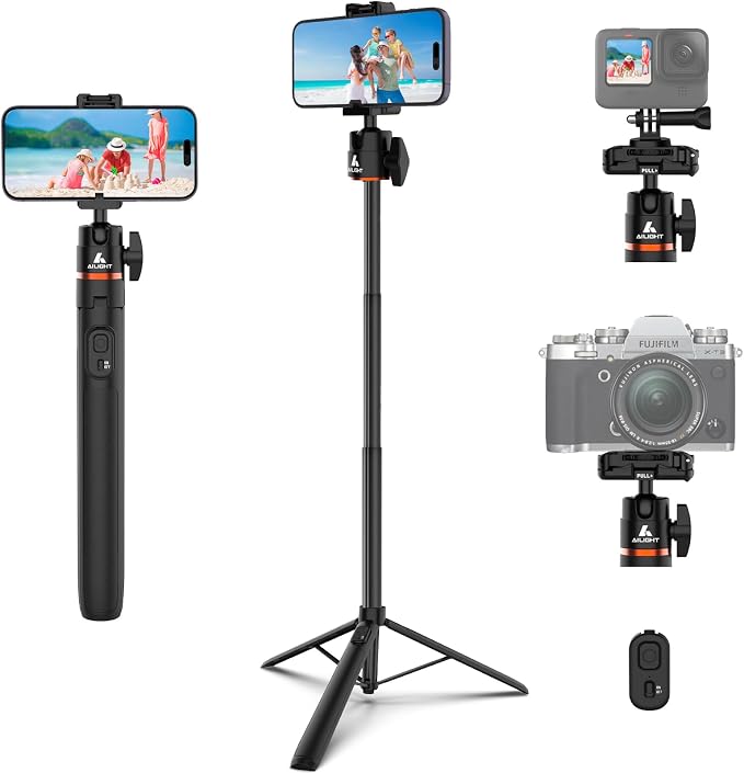 Ailight 60" Extendable Travel Tripod & Selfie Stick by Ailight