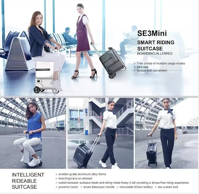 Airwheel 20 Inch Smart Rideable Suitcase Electric Luggage Scooter Carry On - Image 6