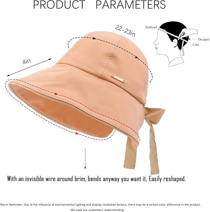 Wide Brim Hats for Woman Foldable Hats Sun Hats for Women uv Protection Bowknot - Image 5