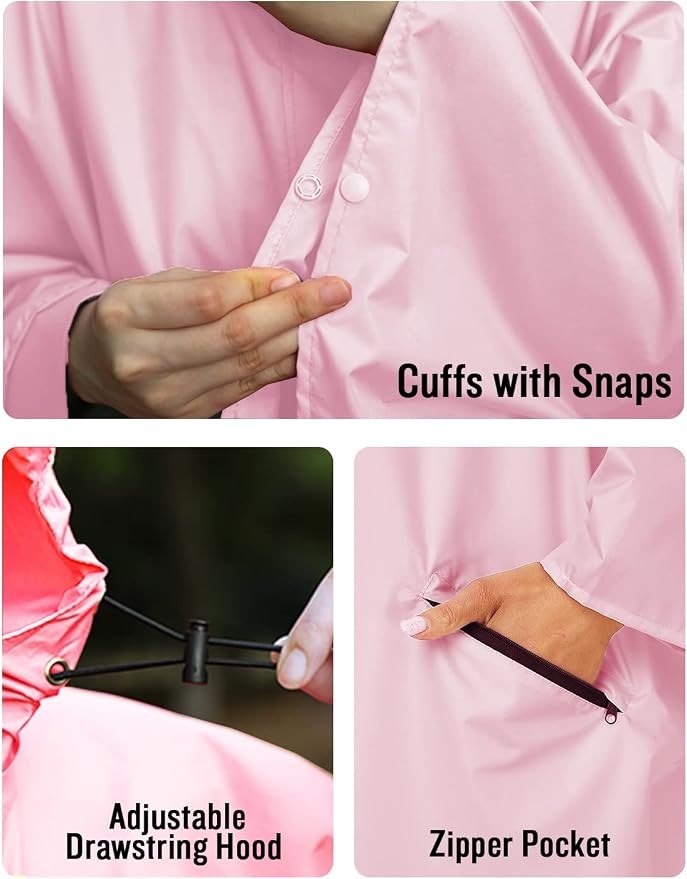 SaphiRose Unisex Rain Poncho Hooded Waterproof Raincoat - Image 5