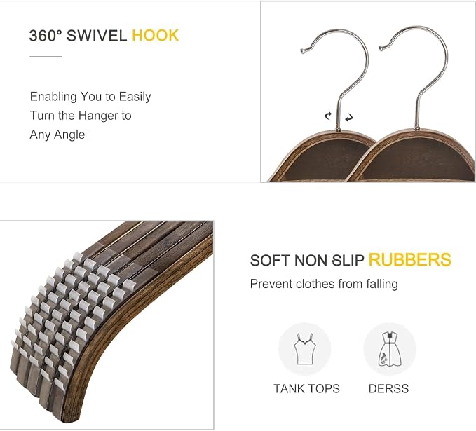 TOPIA HANGER Slim Wooden Hangers - Image 3