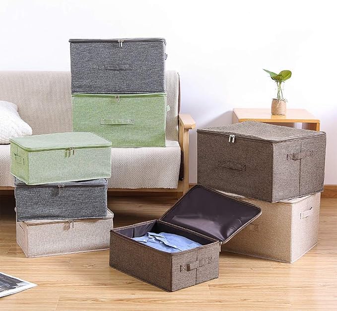 ANMINY 3PCS Storage Bins with Zipper Lids 36 Qt Lidded Fabric Storage Boxes - Image 7
