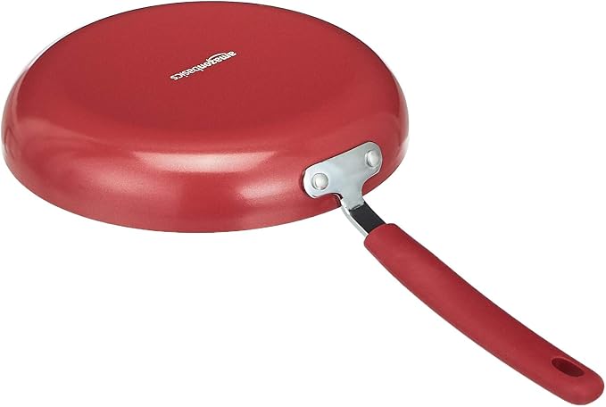 Amazon Basics Aluminum NS 12pc Red cookware set, 12 piece - Image 4