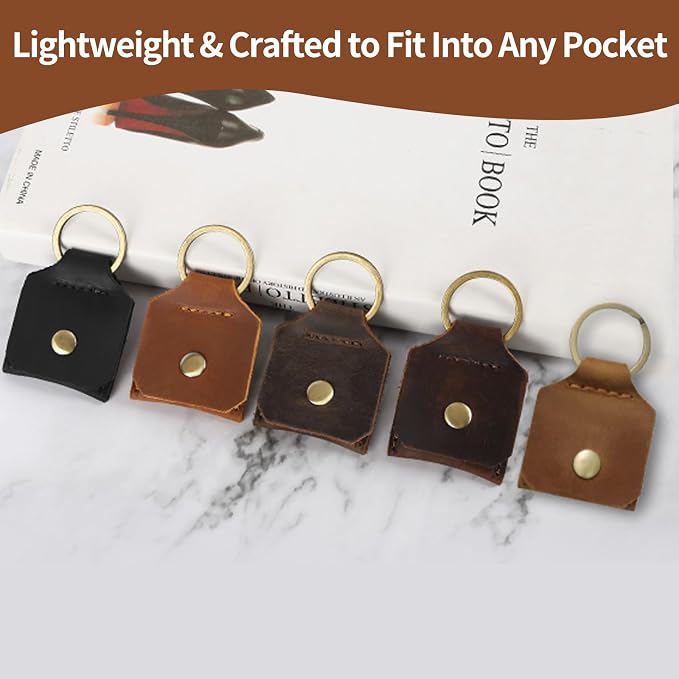 Jack&Chris Genuine Leather SD Card Holder Keychain, Anti-Shock Anti-Dust SD - Image 7