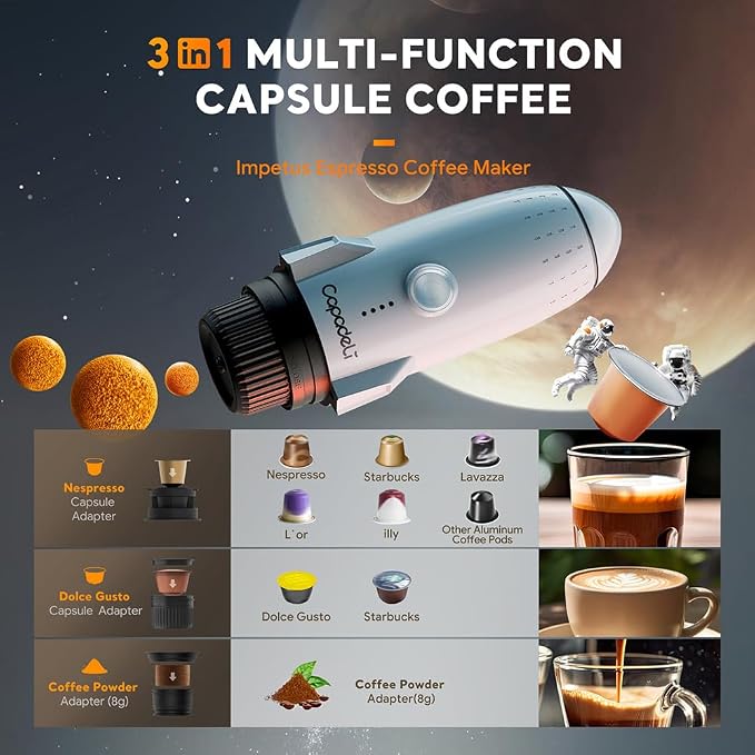 3 in 1 Portable Espresso Machine On the Go, Self-Heating Electric Espresso Maker - Image 4